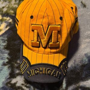 Michigan Striped Yellow and Navy Cap